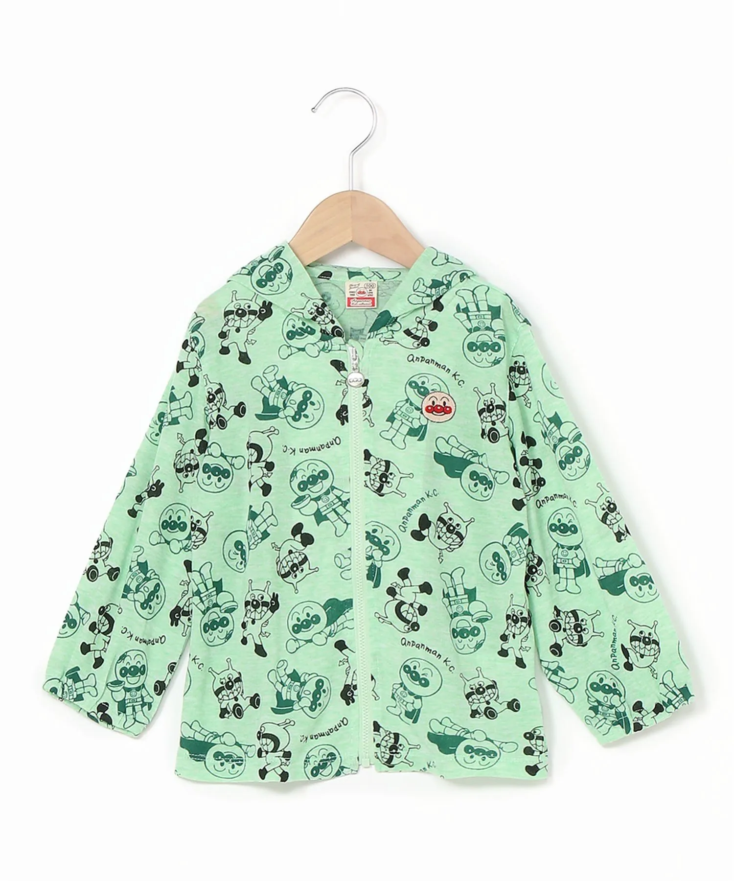 APKC/(K) Тонкая толстовка с принтом по всей поверхности Anpanman Baikinman Anpanman Kids Collection, green