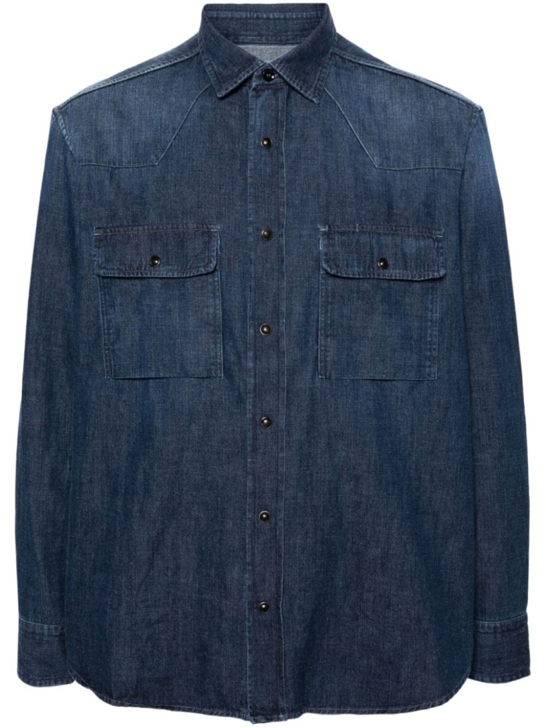 

Brioni джинсовая рубашка, синий