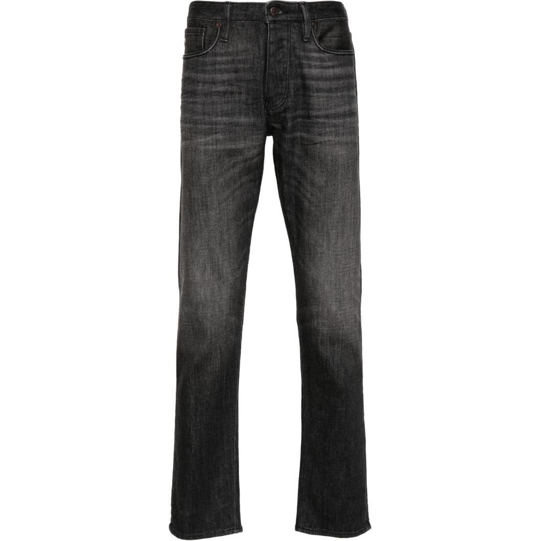 

Джинсы EMPORIO ARMANI J75 Slim Fit Прямые Слегка потертые Эластичные Черные