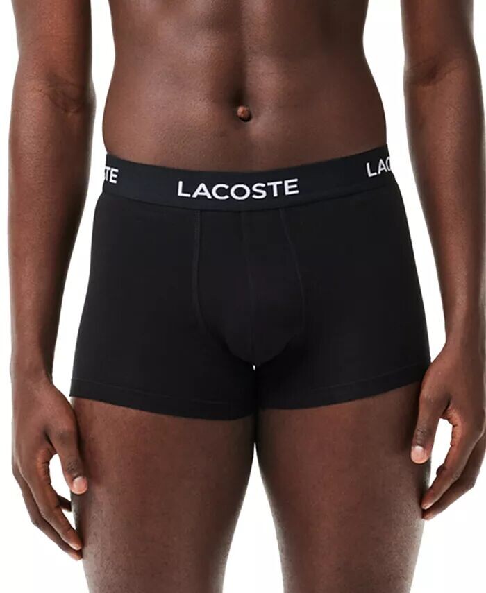 Комплект из 5 мужских трусов-боксеров Regular-Fit Stretch с логотипом на резинке Lacoste, черный — фото 3