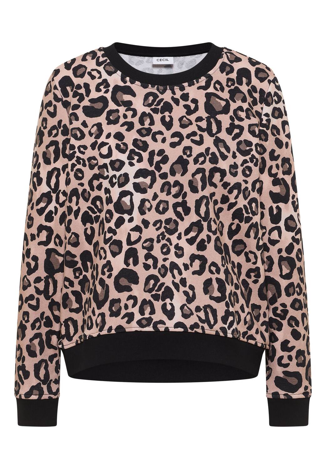 

CECIL Свитшот в светло-коричневом и черном цвете, Черный, CECIL Свитшот в светло-коричневом и черном цвете