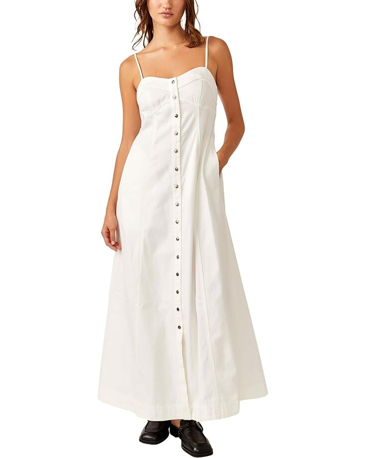 

Платье Free People Just Jill Maxi, слоновая кость, Бежевый, Платье Free People Just Jill Maxi, слоновая кость