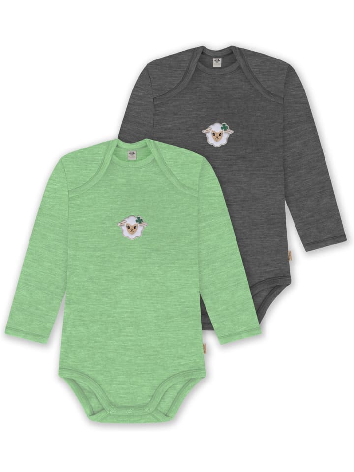 

Normani Outdoor Sports Комплект из 2 детских боди с длинными рукавами из мериносовой шерсти, цвет Окленд, зеленый/антрацитовый