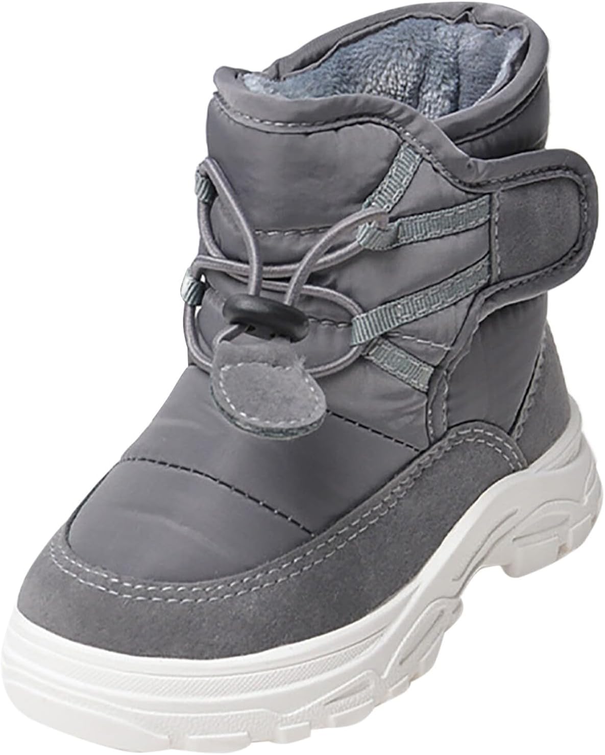 

Детские зимние ботинки для снега с утеплителем, зимние ботинки с искусственным мехом, теплые зимние унисекс обувь (малыши/маленькие дети/старшие дети) JEUROT, Grey