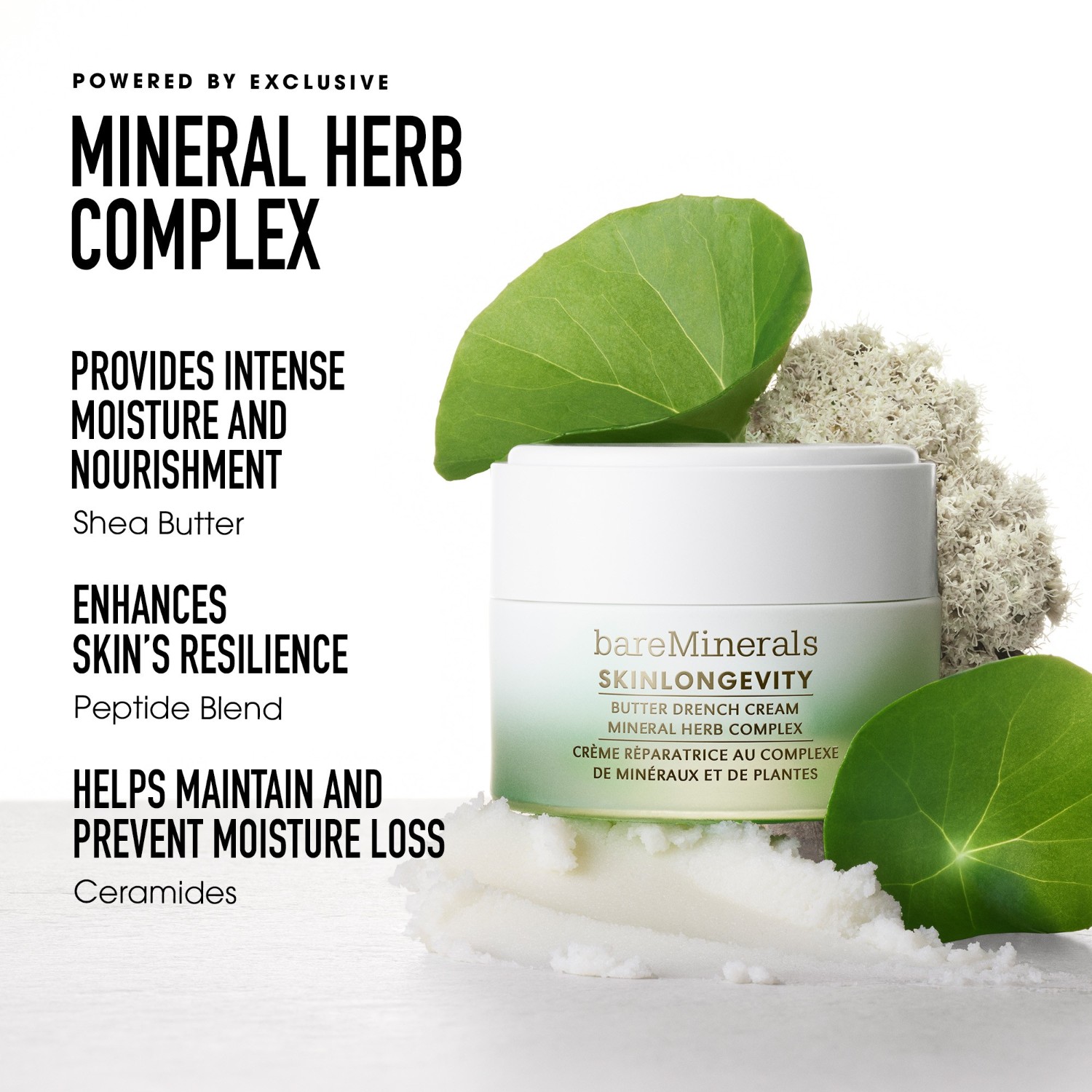 Крем для лица bareMinerals — Skinlongevity butter drench cream , вес, 50 г — фото 4