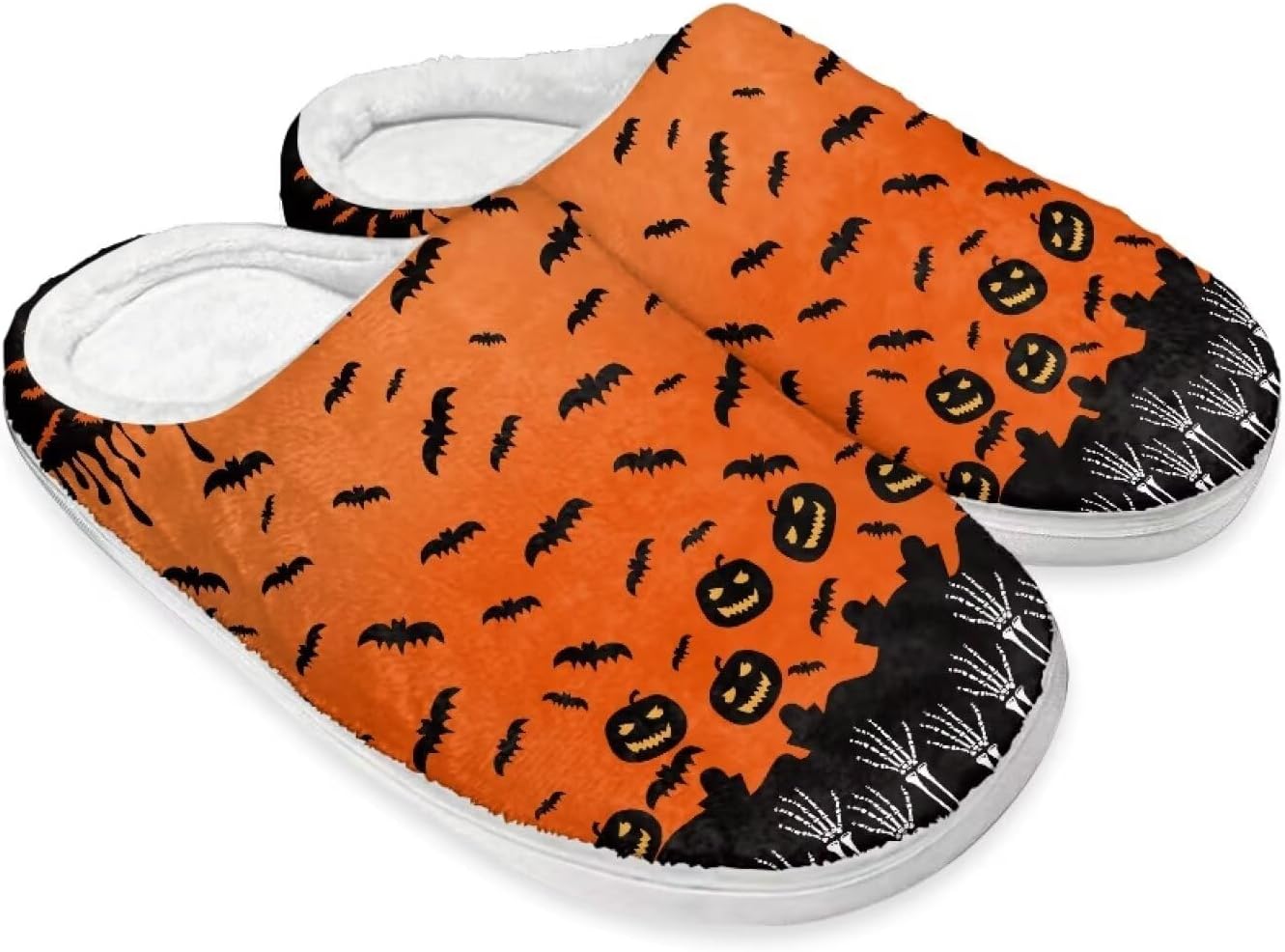 

Хлопковые тапочки на Хэллоуин и Рождество для женщин и мужчин, мягкие, теплые, нескользящие, домашние тапочки, дорожные тапочки Buxolandt, Halloween Bat Print