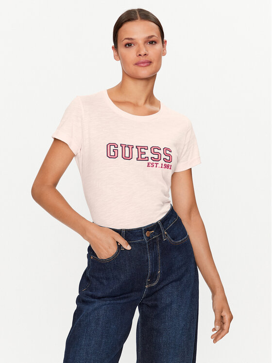 

Футболка стандартного кроя Guess, розовый