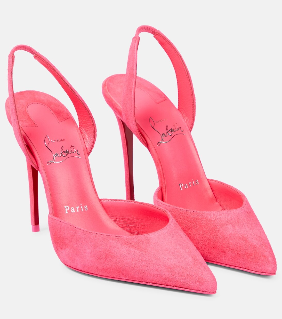Замшевые туфли O Kate 100 с ремешком на пятке Christian Louboutin, розовый