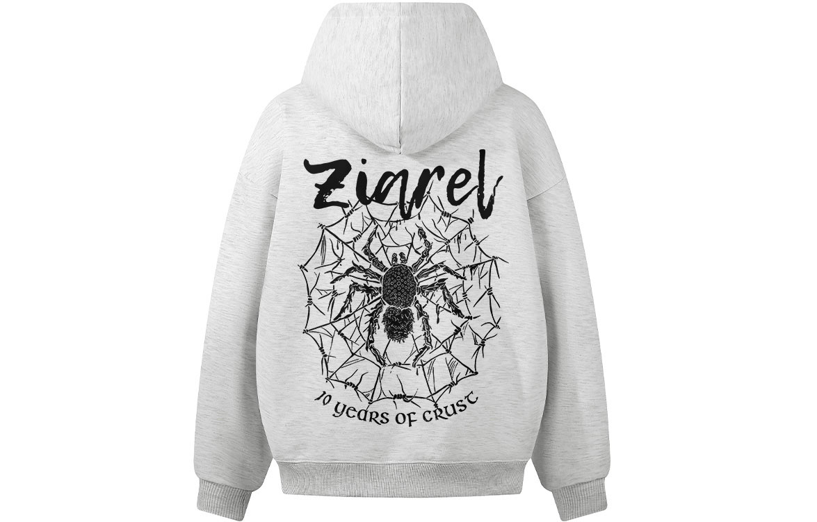 

Толстовка Unisex Hooded Moderate Heavyweight ZIAREL, белый heather серый