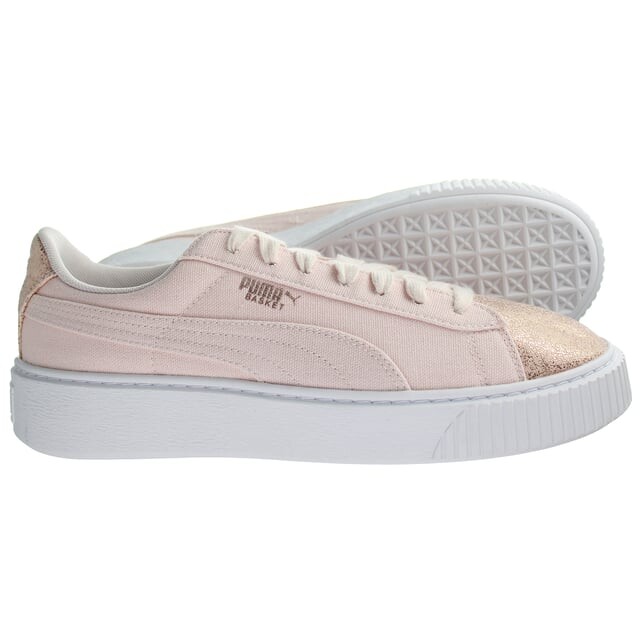 Розовые женские кроссовки на платформе Basket Puma, розовый — фото 4