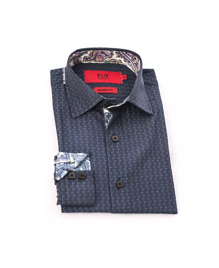 

Детская голубая рубашка на пуговицах Slim Fit для мальчиков Elie Balleh, синий