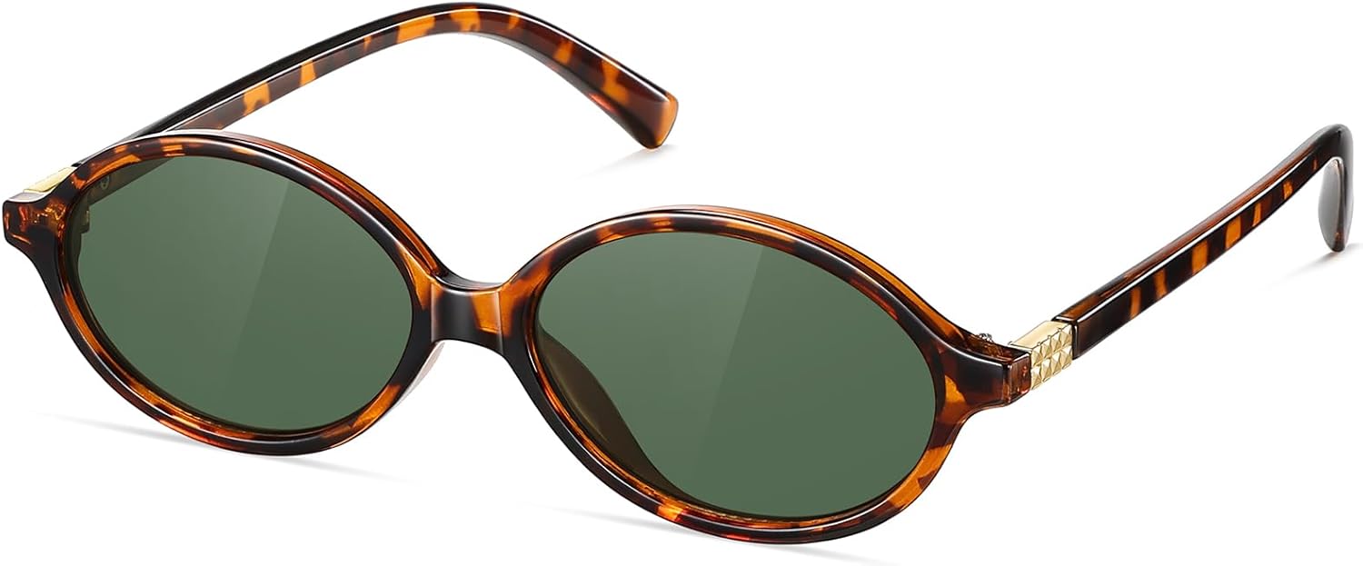 

Солнцезащитные очки для женщин. Классические винтажные солнцезащитные очки в стиле ретро, ​​овальные, модные очки 90-х годов, солнцезащитные очки с линзами UV400 CHAOSELF, Tortoiseshell+green