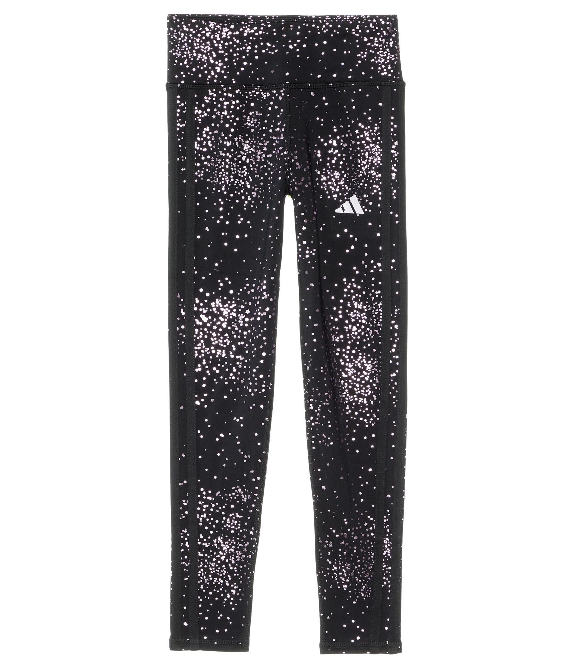 

Брюки adidas Kids Glam Aop 3 Stripe Cozy Legging, цвет Black/Light Purple