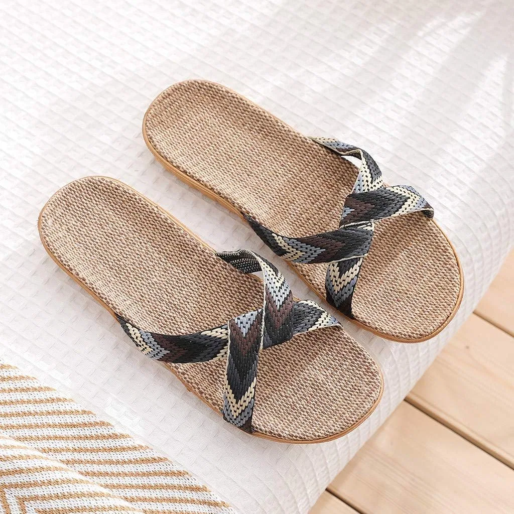 Мужские тапочки - Shoes On Slides Мужские тапочки с плетеным верхом Домашние тапочки Повседневные модные пляжные мужские тапочки Generic, Grey — фото 4