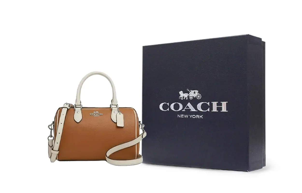 

Coach Женская сумка через плечо Rowan Litchi Grain Leather Crossbody One Shoulder Handbag Medium, коричневая