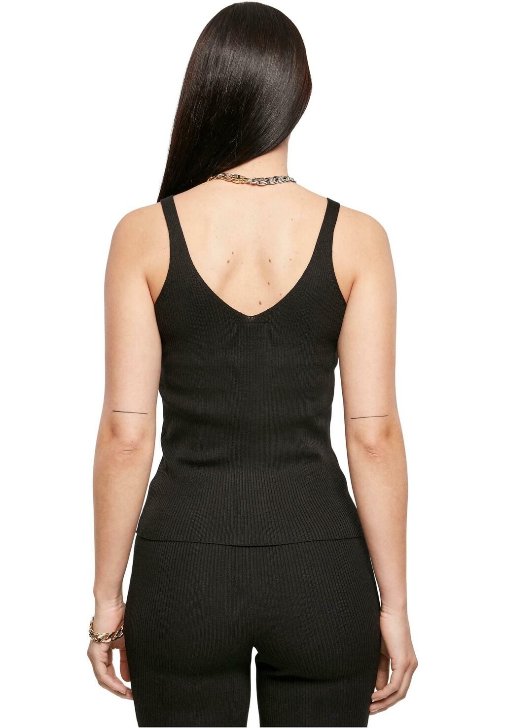 

Топ Ladies Rib Knit Top Urban Classics, черный