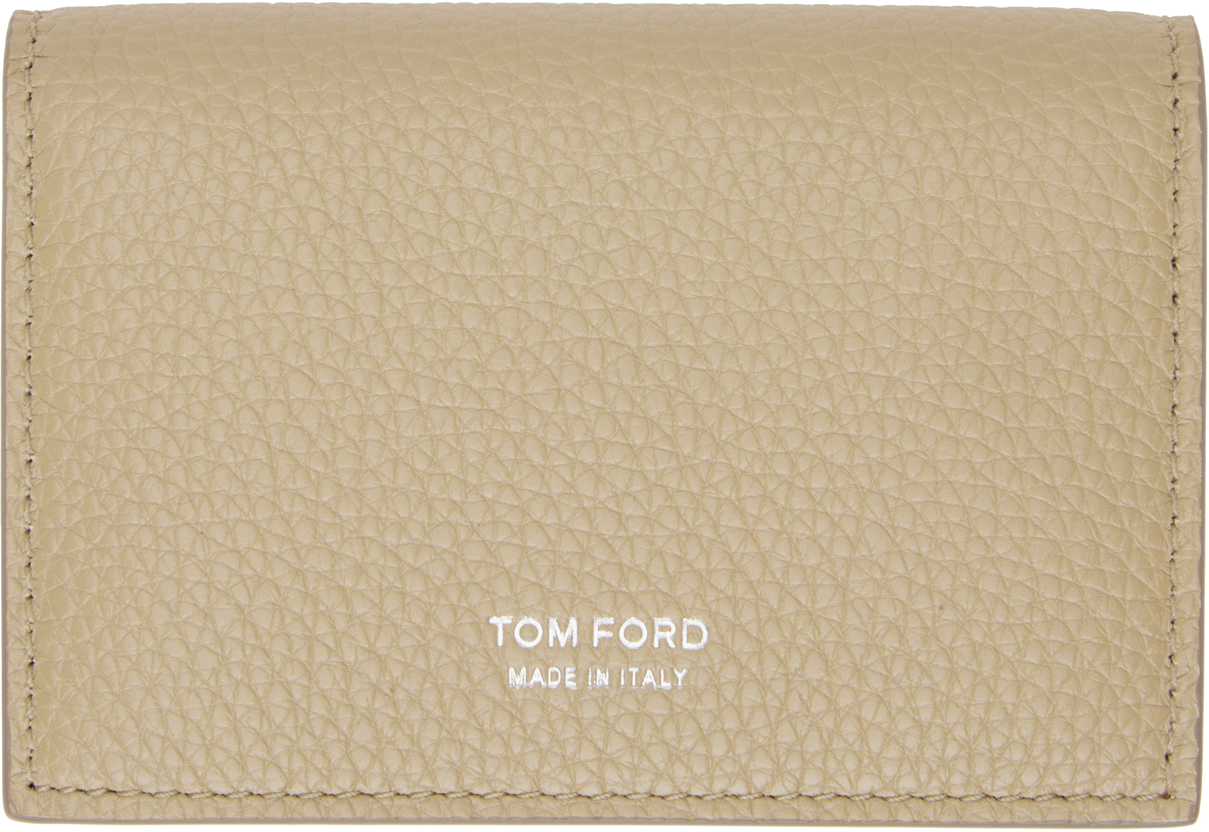 

Визитница T Line из бежевой мягкой зернистой кожи TOM FORD