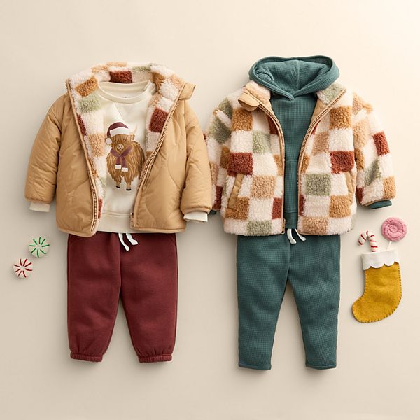 Детский уютный комплект из толстовки и штанов Little Co. By Lauren Conrad, Madder Brown — фото 2