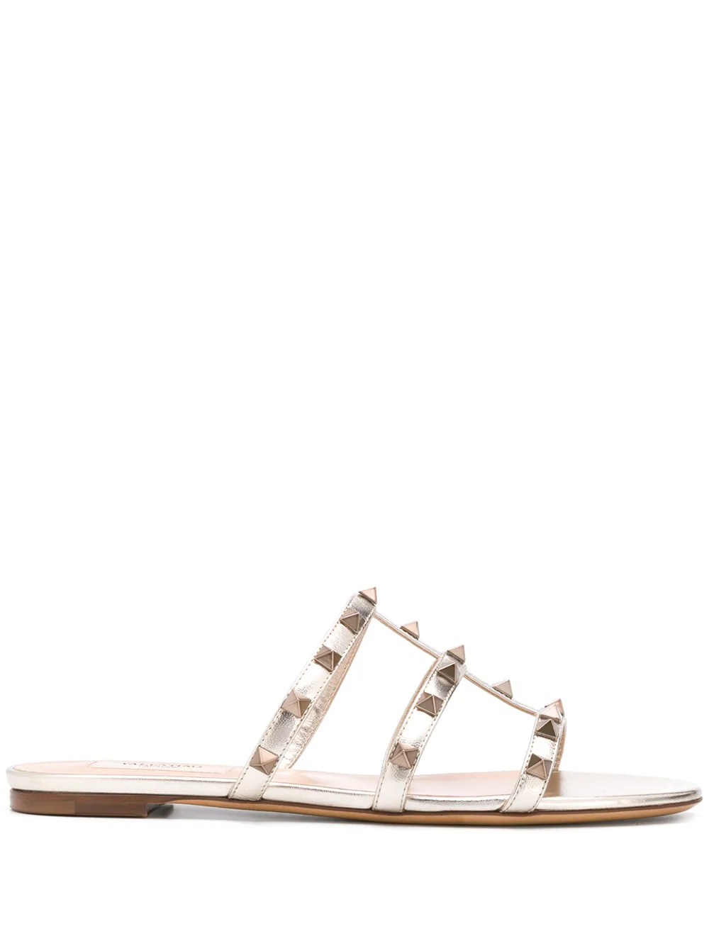 Сандалии Rockstud с Т-образным ремешком Valentino Garavani, золотистый