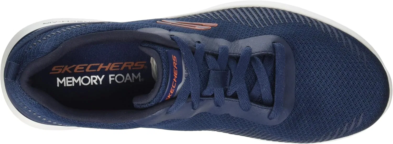 Мужские кроссовки Skechers Skech-air Dynamight Bliton, Navy Mesh Synthetic Orange Trim — фото 3