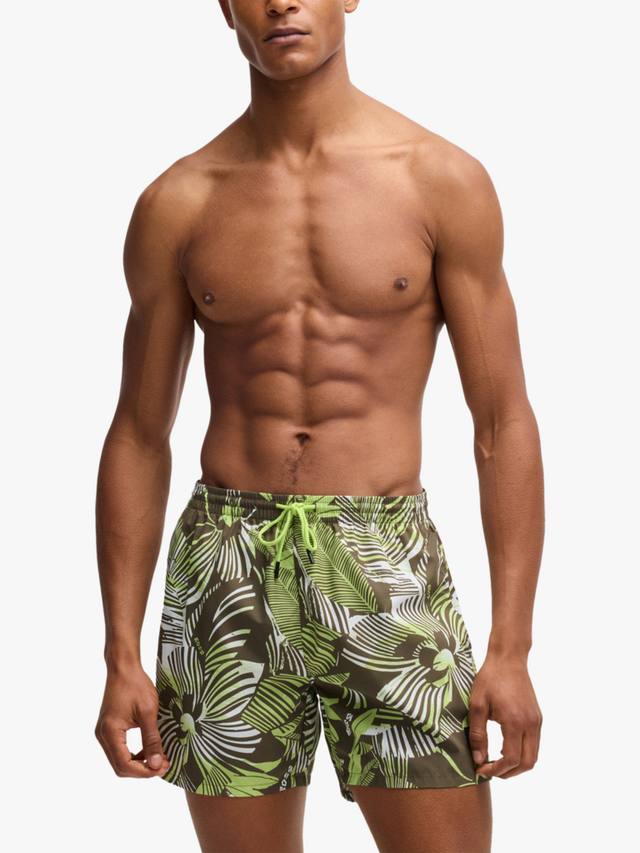 

Плавательные шорты с цветочным принтом HUGO BOSS, цвет Medium Green
