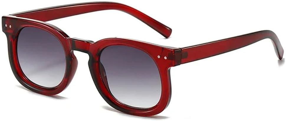 

Круглые солнцезащитные очки с градиентным покрытием для женщин и мужчин, защита от ультрафиолета UV400, в стиле панк, для активного отдыха и путешествий UYPTK, Red Gray