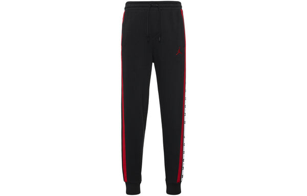 Спортивные штаны Air Jordan Logo Splicing Fleece Lined Stay Warm Bundle Feet Sweatpants Winter Men's Black, черный — фото 2