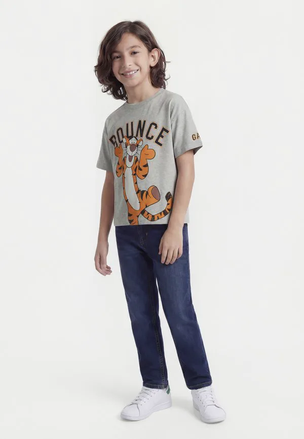 Футболка унисекс с принтом винни в свободной форме Gap, Grey/Orange