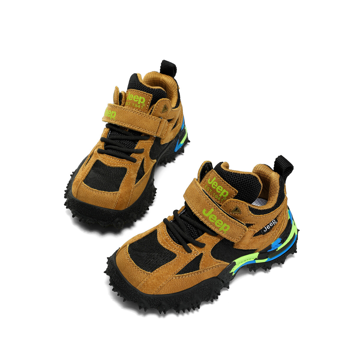 Кроссовки Jeep Kids Lifestyle Shoes Kids Mid-top Eveblue/Techgreen/Iolite, коричневый — фото 3