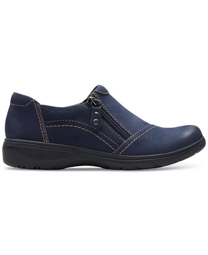 Женские туфли Carleigh Ray с закругленным носком и боковой молнией Clarks, синий — фото 2