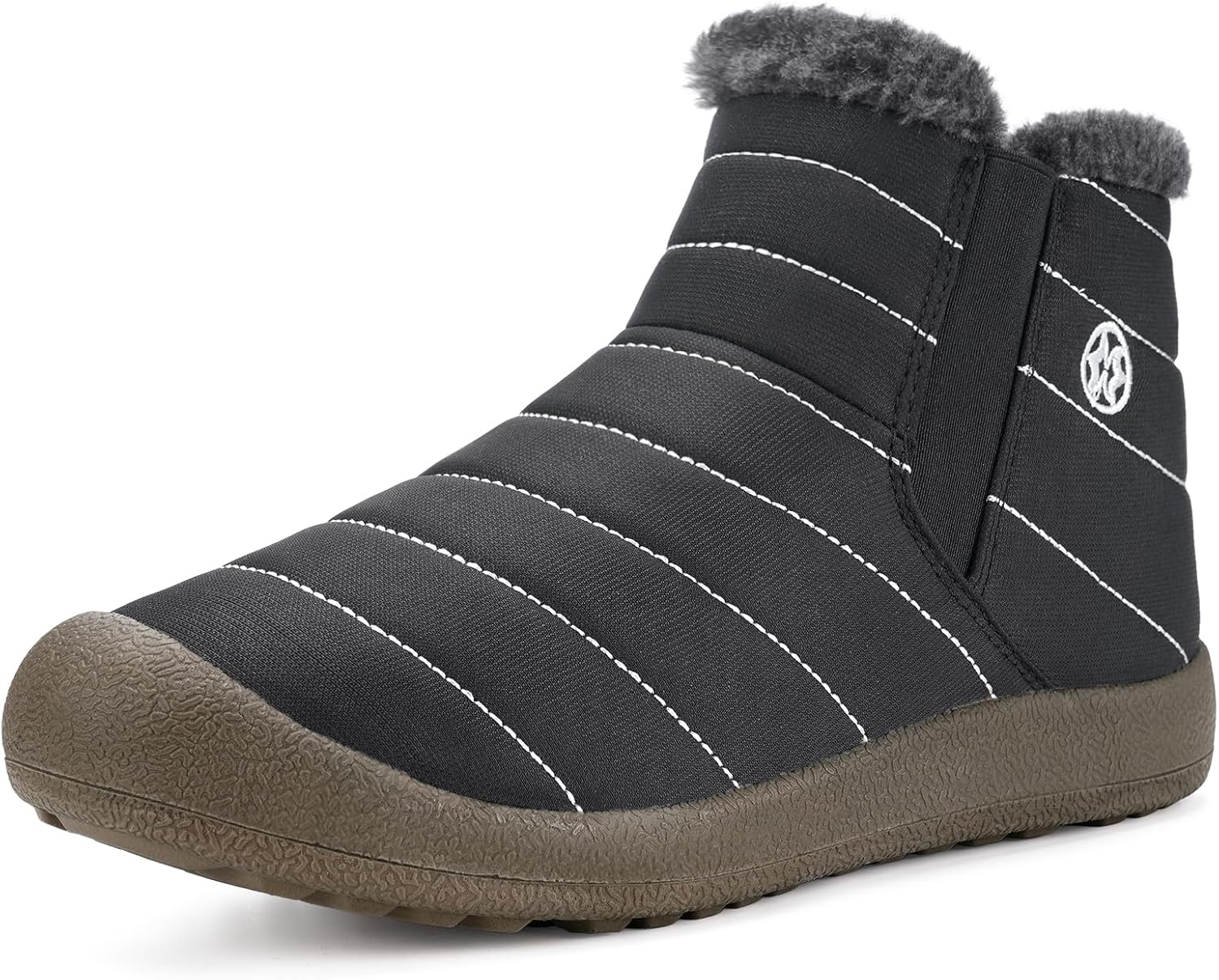 

Женские и мужские зимние ботинки для снега, зимняя обувь, слипоны, ботильоны до щиколотки, противоскользящие, водоотталкивающие, полностью с меховой подкладкой, для активного отдыха на улице Eagsouni, черный