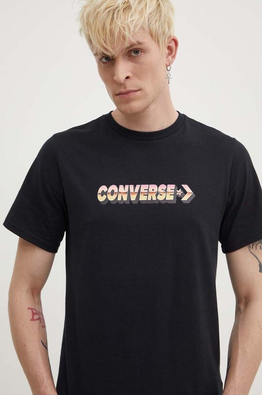 

Хлопковая футболка Converse, черный