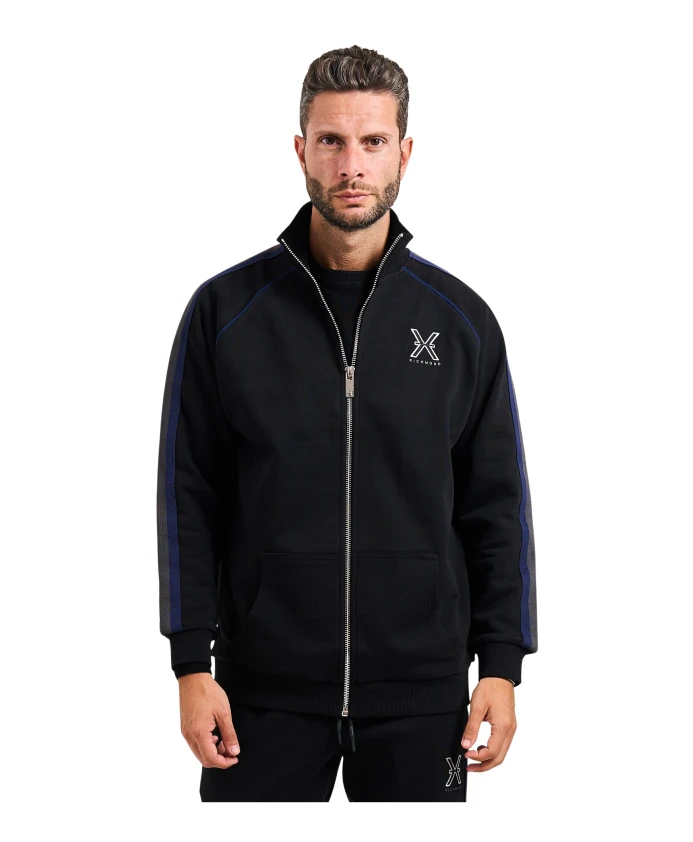 

Мужская толстовка с застежкой-молнией по всей длине и цветными полосами. Richmond, черный