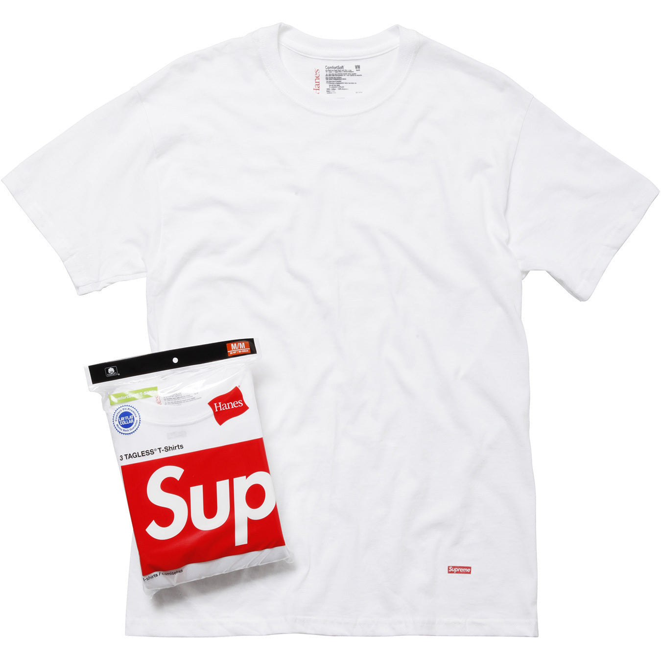 

Футболка без тегов X Hanes, 3 шт Supreme, 3 Pack (Black)