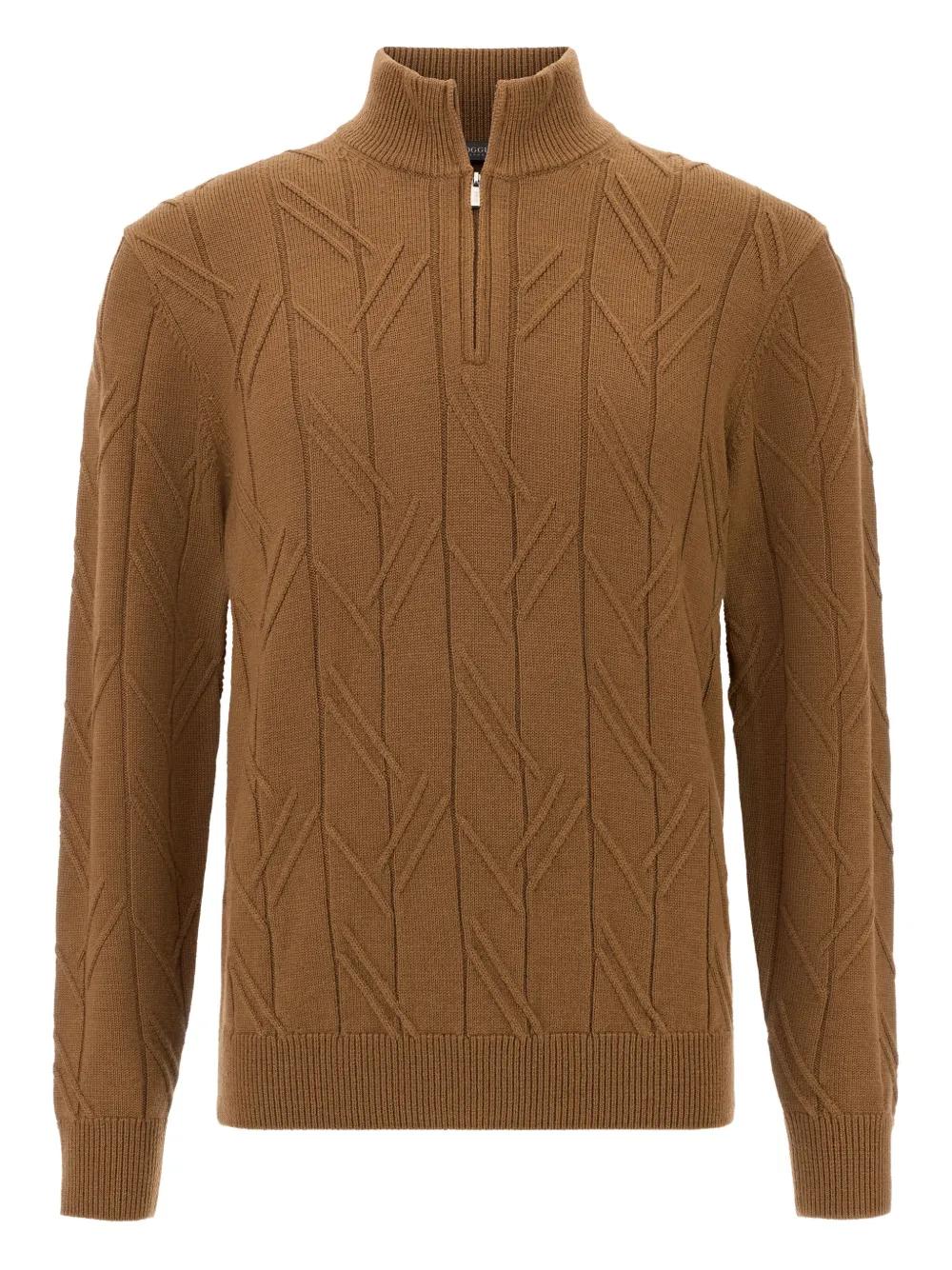 

Свитер с воротником на молнии Boggi Milano, коричневый