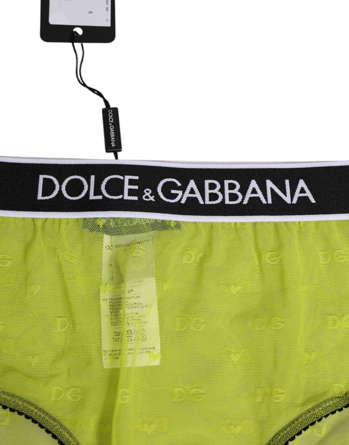 Зеленые нейлоновые трусики-слипы с логотипом на поясе Dolce & Gabbana, зеленый — фото 2