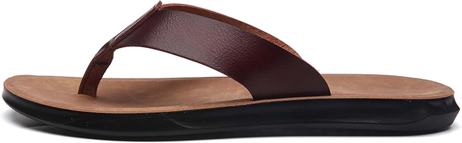 

Мужские премиальные кожаные шлепанцы Vtiao, модные летние сандалии, шлепанцы, противоскользящие, износостойкие, подходят для дома и улицы, коричневый