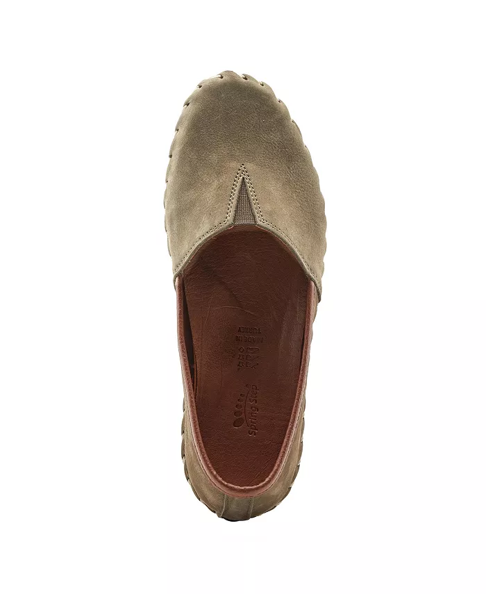 Kathaleta Suede Slip-On Comfort Туфли на плоской подошвеs с V-образной эластичной выемкой, поддержкой свода стопы и съемной стелькой Spring Step, зеленый — фото 3