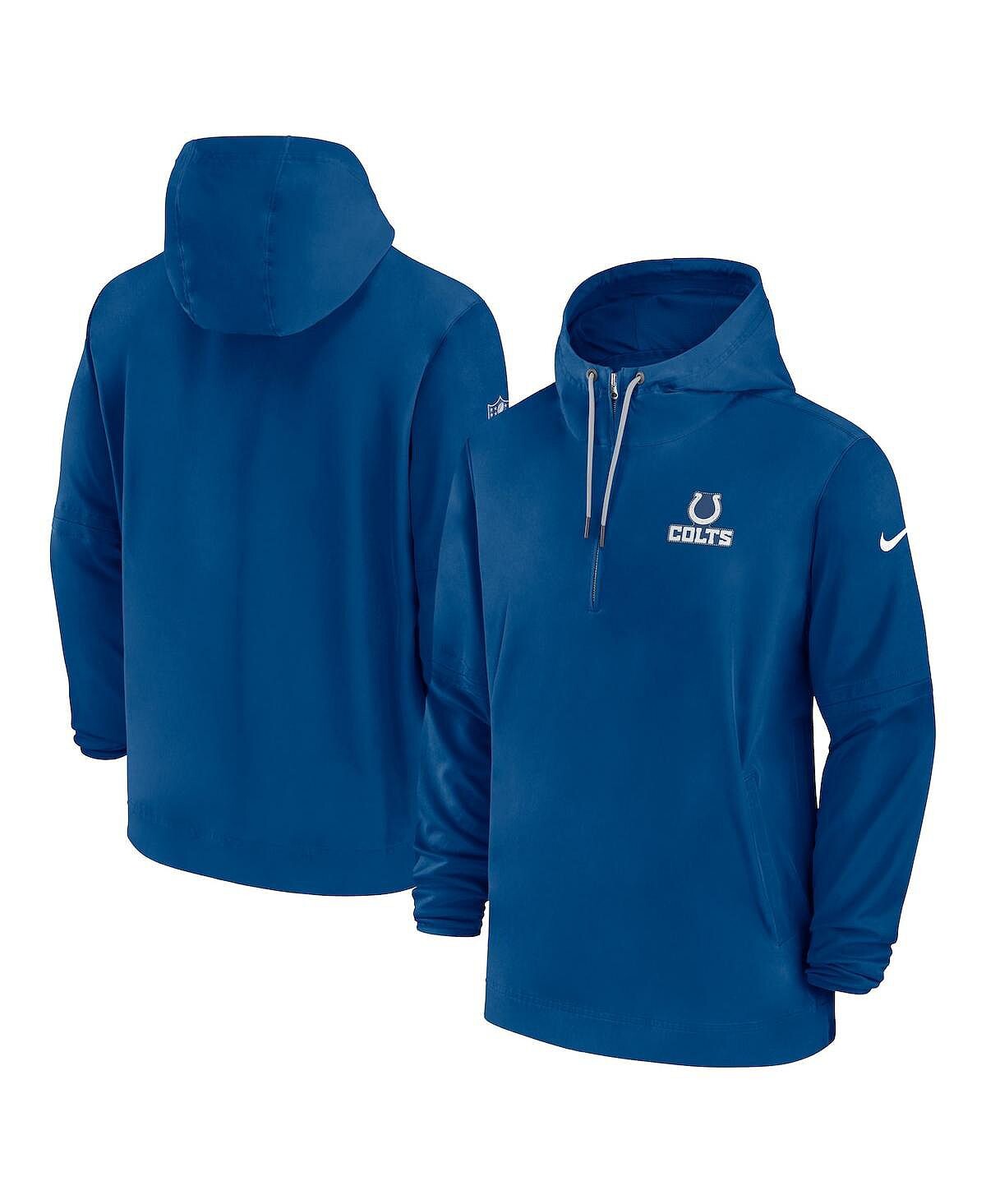 

Мужская толстовка с молнией на четверть и боковой линией Royal Indianapolis Colts Sideline Nike