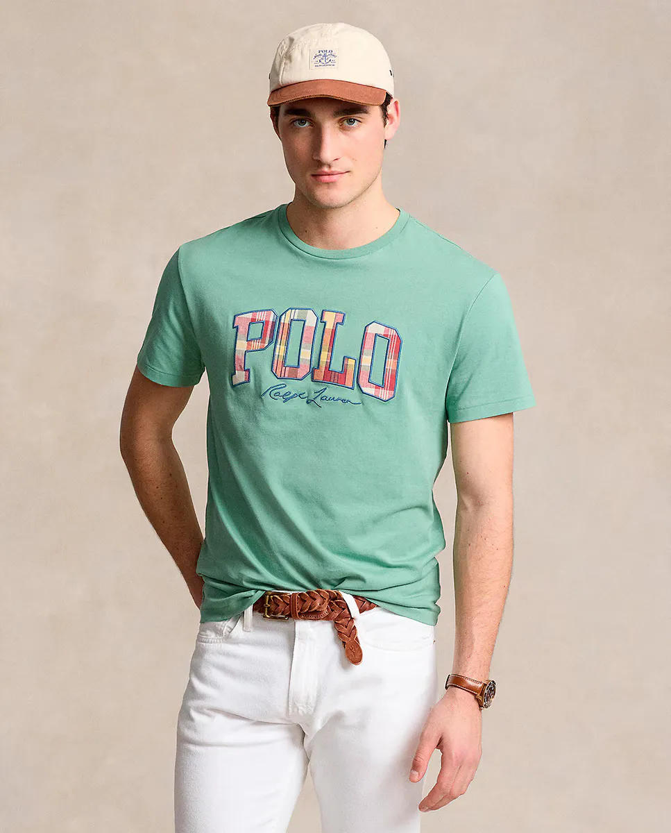 

Мужская хлопковая футболка с принтом-поло Polo Ralph Lauren, зеленый