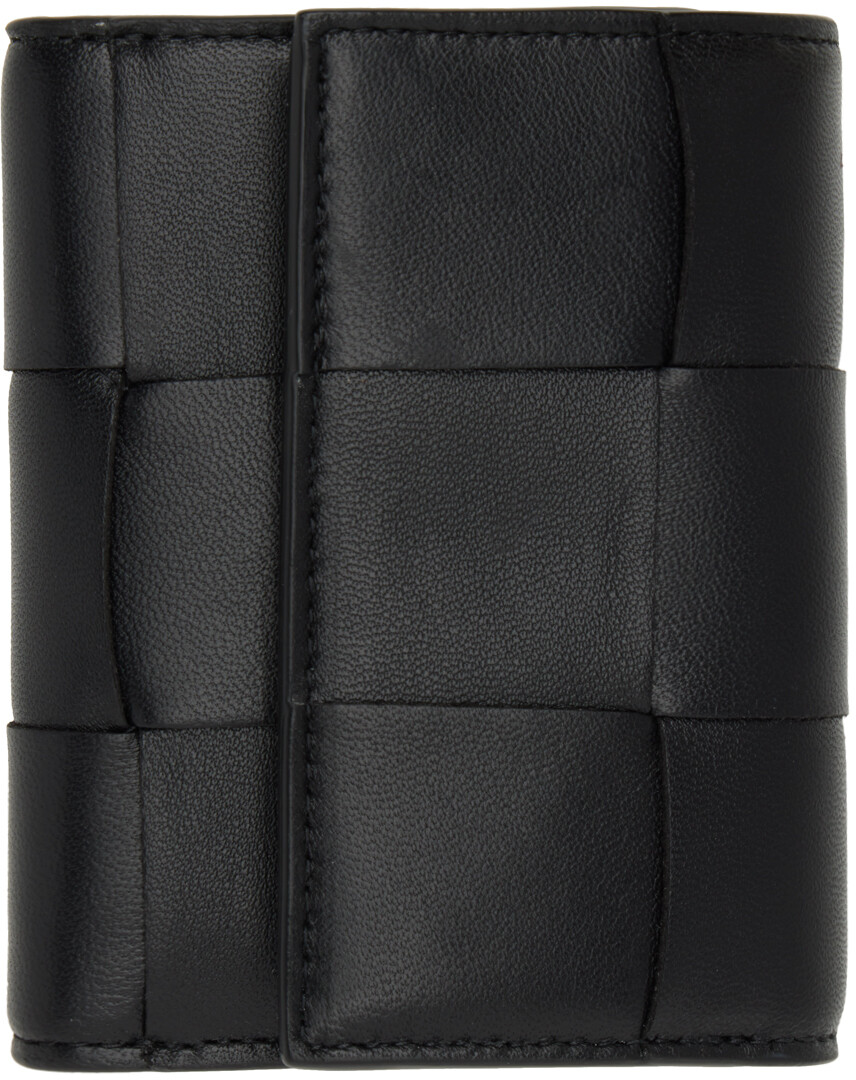 

Черный кошелек тройного сложения на молнии Bottega Veneta