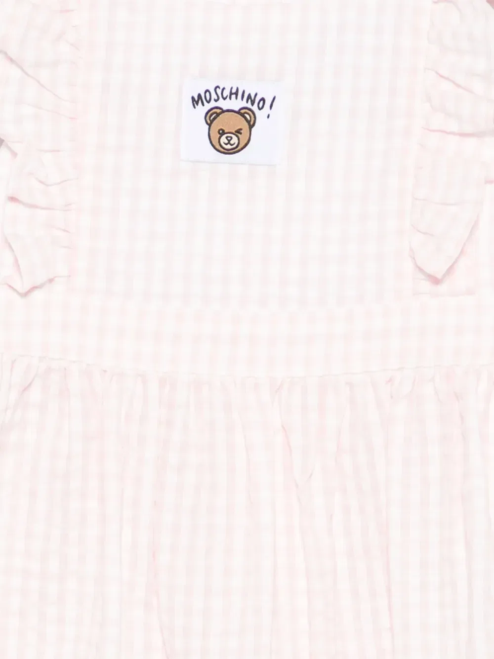 Платье с оборками в клетку Moschino Kids, розовый — фото 3