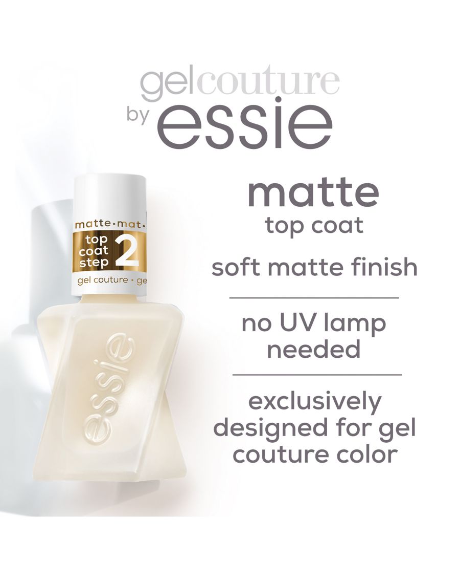 Матовое верхнее покрытие Gel Couture Essie, прозрачный — фото 3