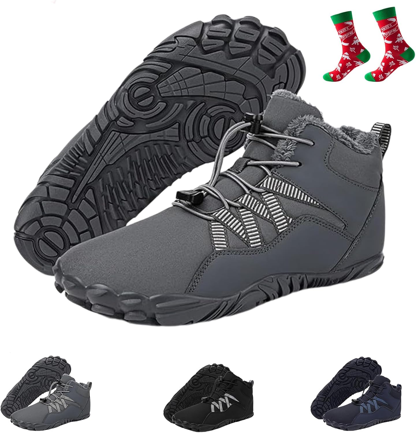 

Giltpeak Мужские босоножки широкие, зимние мужские босоножки, зимние широкие туфли с носком, удобная обувь, ботинки, босоножки для женщин, серый