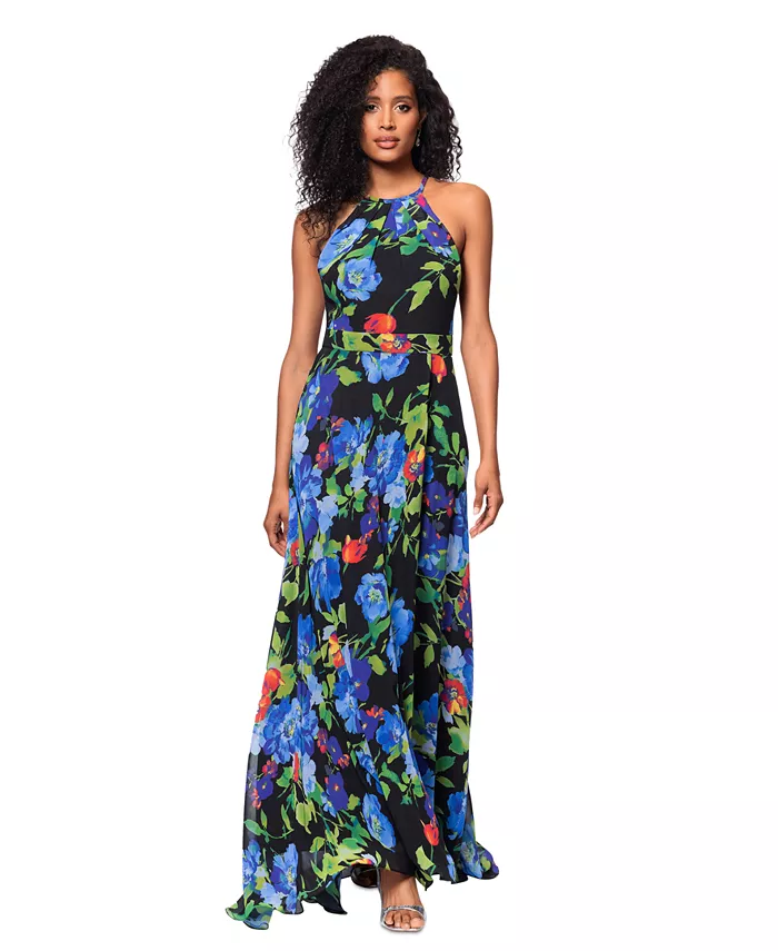 

Бесплатное платье Betsy & Adam Petite с принтом и плиссированными рукавами B&A By Betsy and Adam, черный