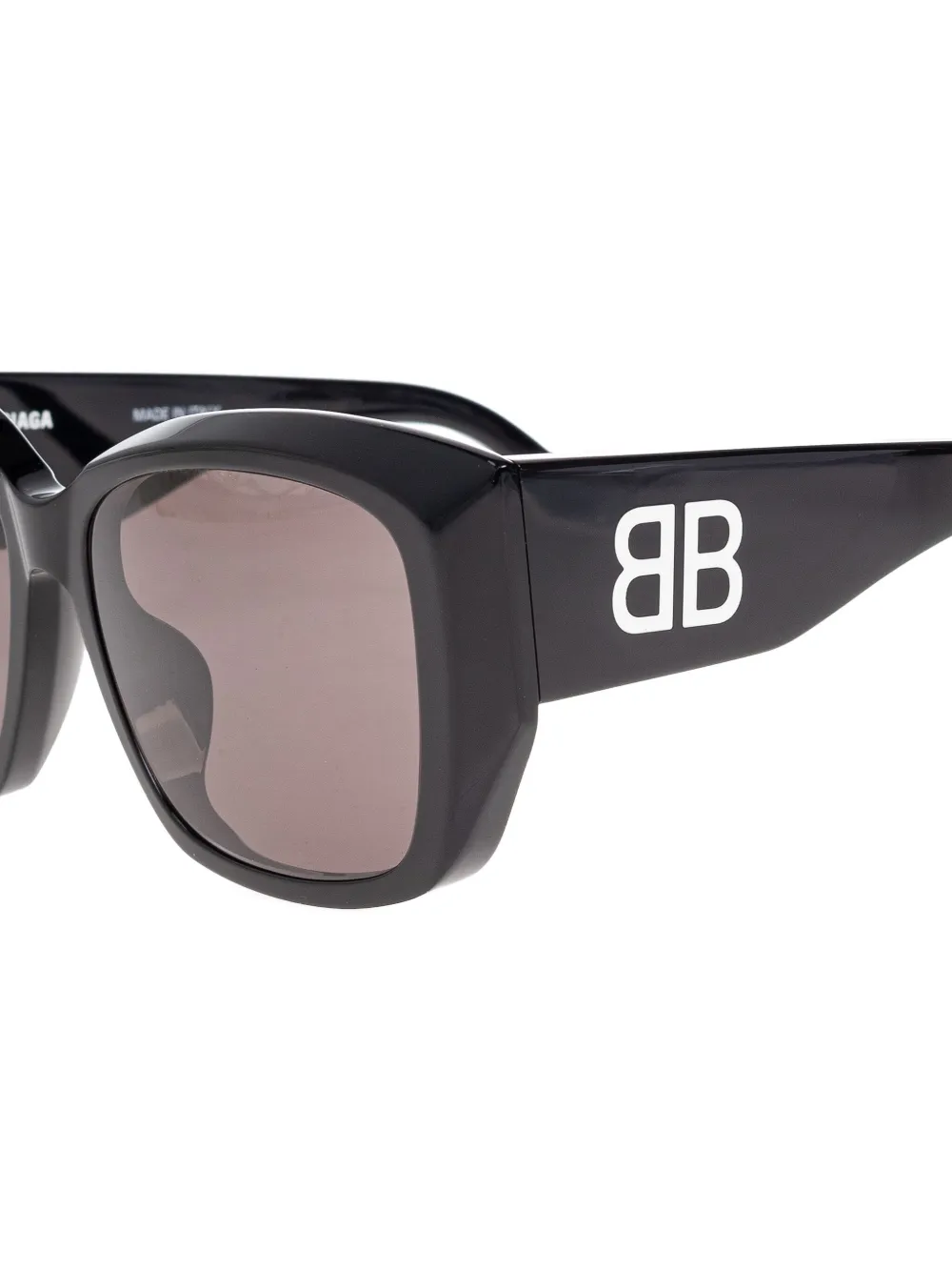 Солнцезащитные очки в прямоугольной оправе с логотипом BB Balenciaga Eyewear, черный — фото 3