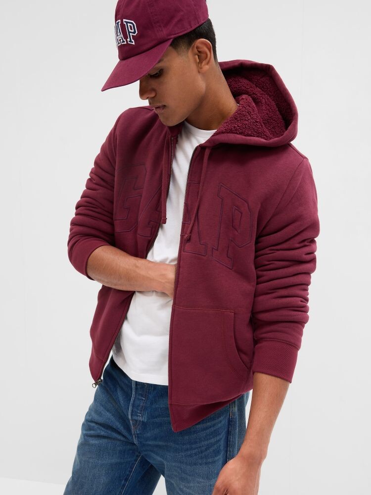 

Утепленная толстовка с логотипом Gap, красный