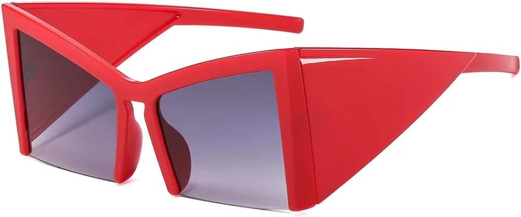 

Солнцезащитные очки квадратной формы в полуободковой оправе для женщин и мужчин, для путешествий, роскошные, большие, с защитой от УФ-излучения UV400, в стиле ретро UATXTAU, Red