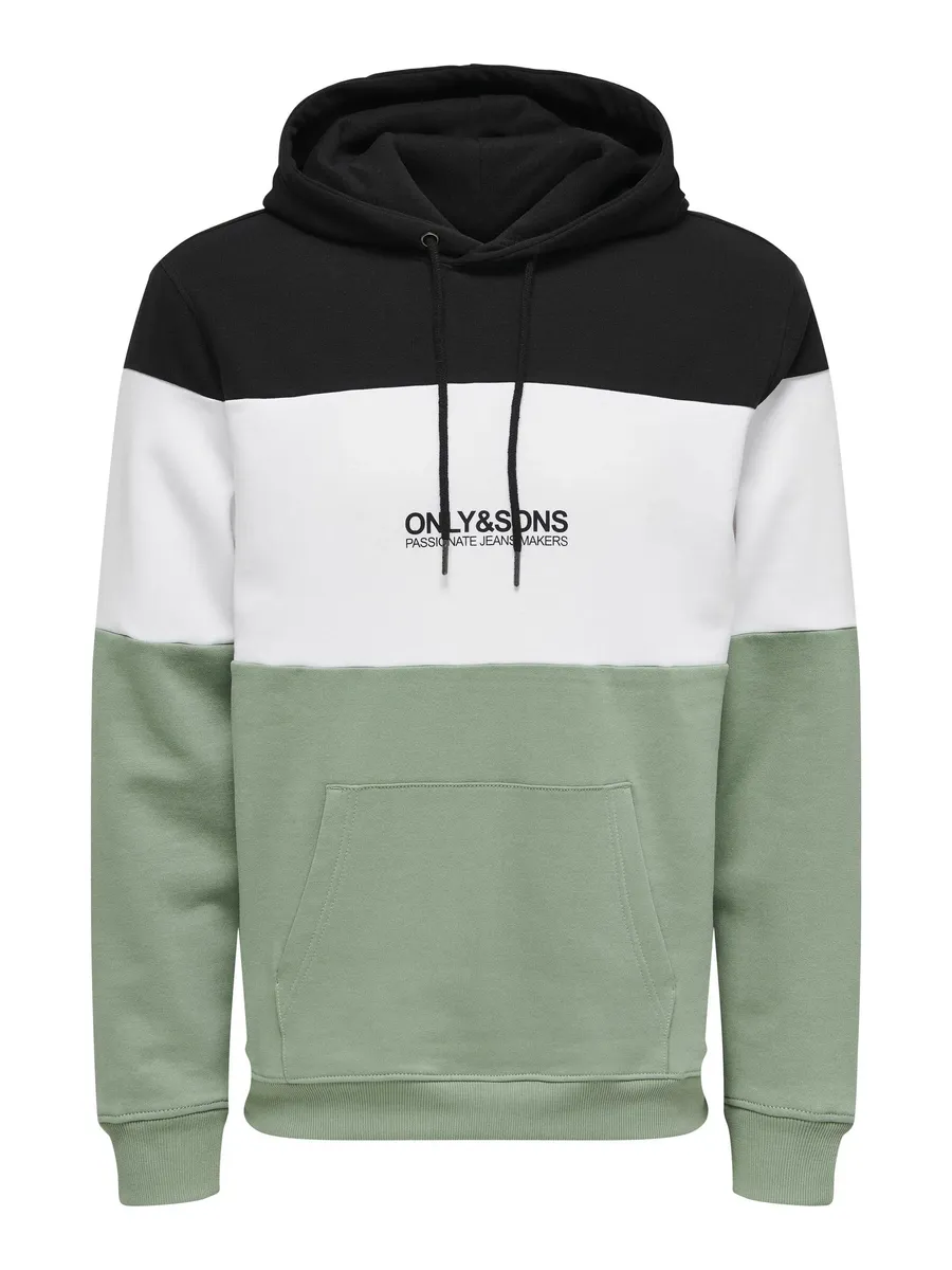 

Толстовка ONLY & SONS "ONSBAS REG LOGO SWEAT HOODIE CS", синий