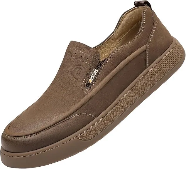 Мужские лоферы из кожи, мягкая подошва, Khaki FYEONCVS